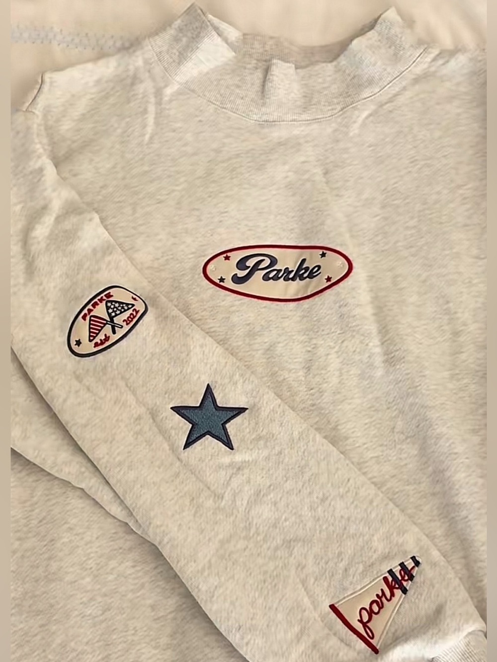 Parke Coastal Flagship Mockneck - Heather Grey Patch Sold Out RARE